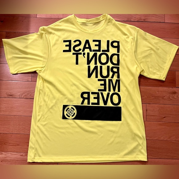 Men’s Neon “Please Don’t Run Me Over” Cycling Shirt - Size L - Picture 1 of 4
